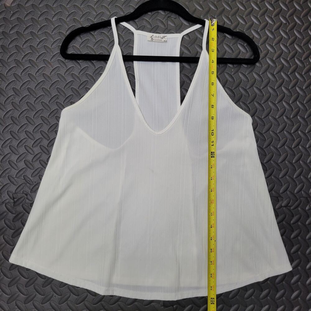 Free People Intimately Women’s Small White Ribbed Racerback Tank Top Neutral - Picture 5 of 6